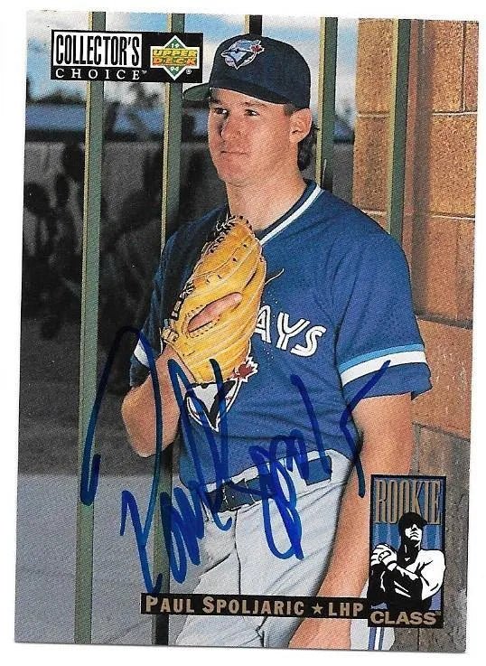 Paul Spoljaric Signed 1994 Collector's Choice Baseball Card - Toronto Blue Jays