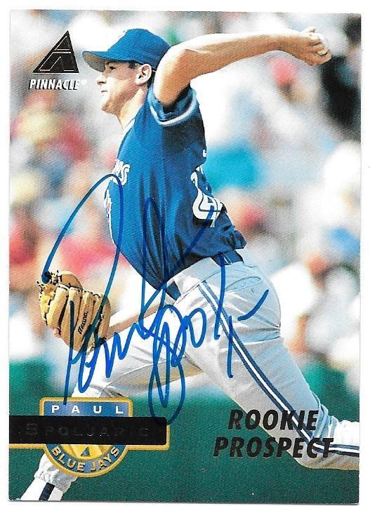 Paul Spoljaric Signed 1994 Pinnacle Baseball Card - Toronto Blue Jays - PastPros