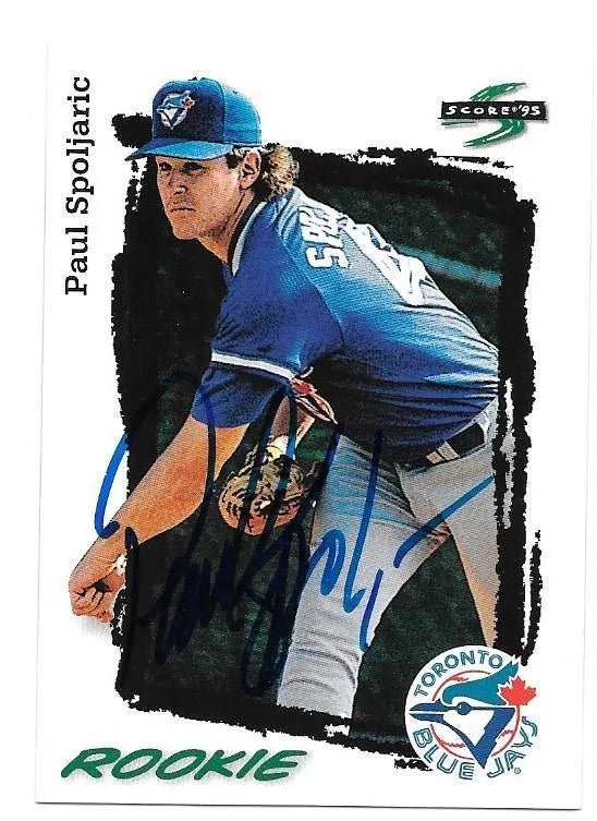 Paul Spoljaric Signed 1995 Score Baseball Card - Toronto Blue Jays