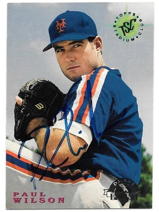 Paul Wilson Signed 1995 Stadium Club Baseball Card - New York Mets