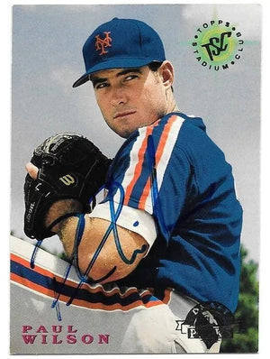 Paul Wilson Signed 1995 Stadium Club Baseball Card - New York Mets