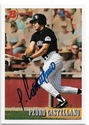 Pedro Castellano Signed 1993 Bowman Baseball Card - Colorado Rockies - PastPros
