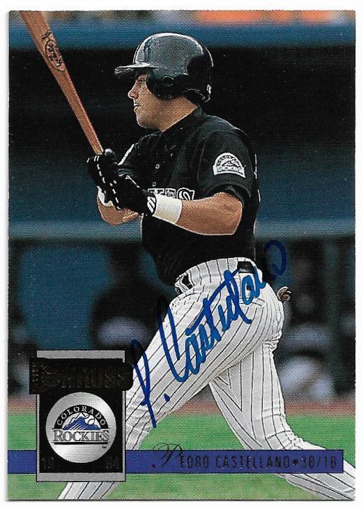 Pedro Castellano Signed 1994 Donruss Baseball Card - Colorado Rockies - PastPros