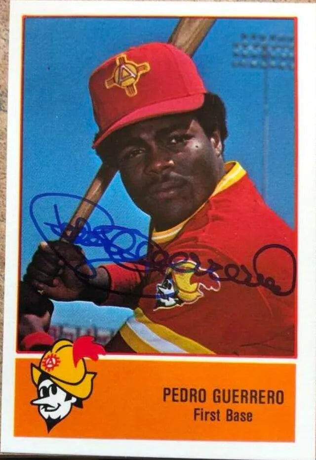 Pedro Guerrero Signed 1978 Cramer Baseball Card - Albuquerque Dukes