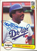 Pedro Guerrero Signed 1982 Donruss Baseball Card - Los Angeles Dodgers