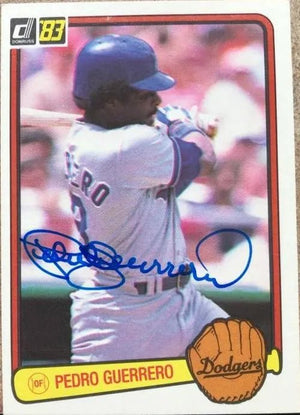 Pedro Guerrero Signed 1983 Donruss Baseball Card - Los Angeles Dodgers