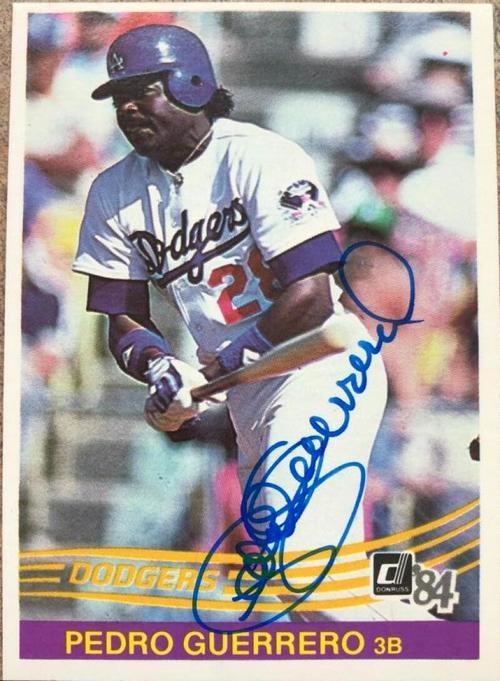 Pedro Guerrero Signed 1984 Donruss Baseball Card - Los Angeles Dodgers - PastPros