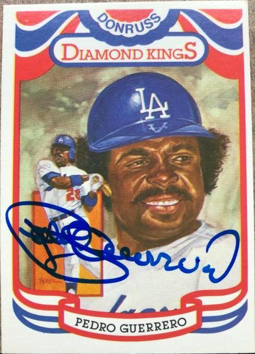 Pedro Guerrero Signed 1984 Donruss Diamond Kings Baseball Card - Los Angeles Dodgers - PastPros