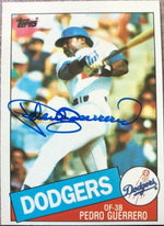 Pedro Guerrero Signed 1985 Topps Tiffany Baseball Card - Los Angeles Dodgers - PastPros