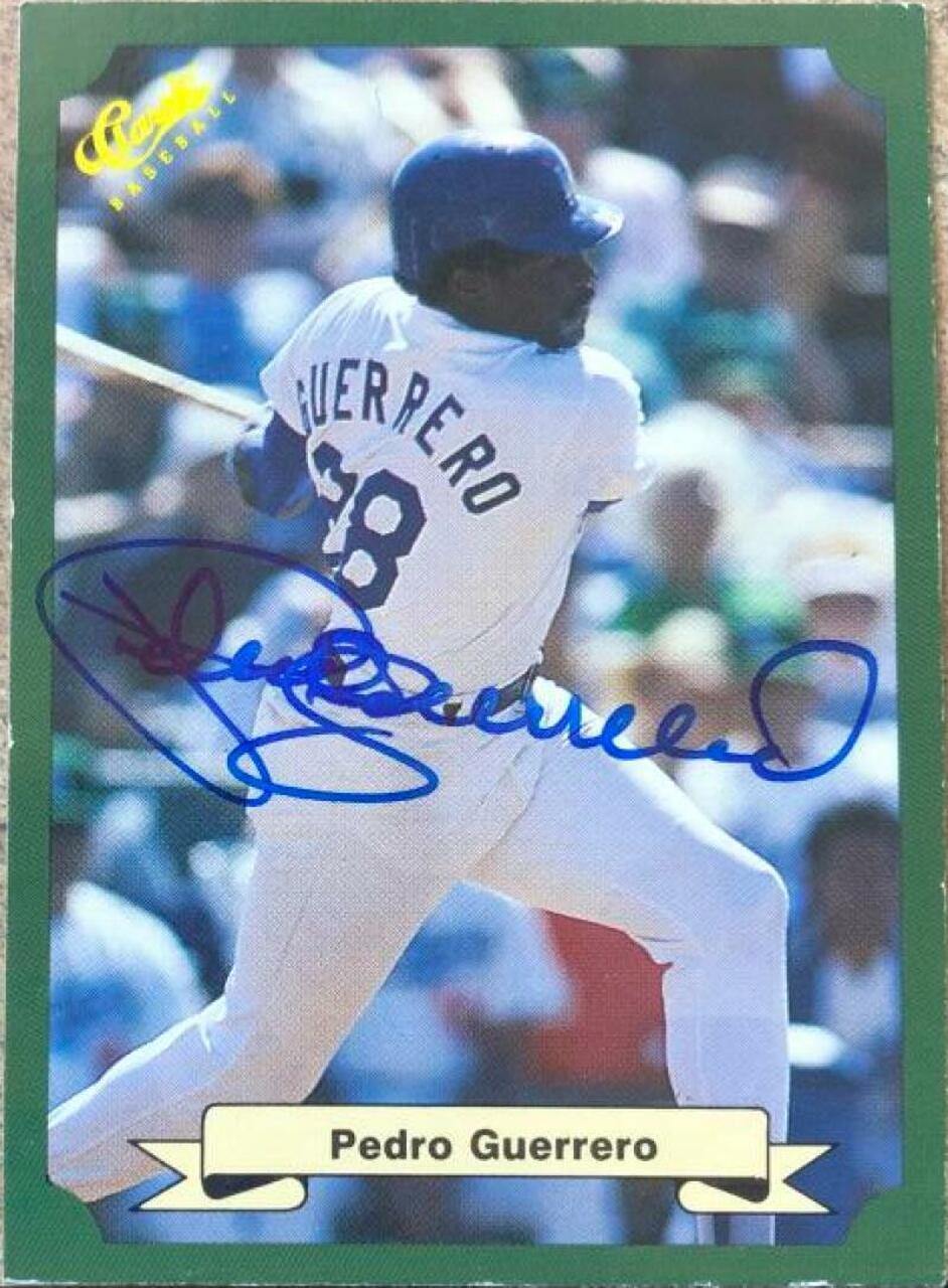 Pedro Guerrero Signed 1987 Classic Game Baseball Card - Los Angeles Dodgers - PastPros