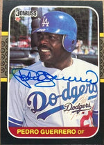 Pedro Guerrero Signed 1987 Donruss Baseball Card - Los Angeles Dodgers