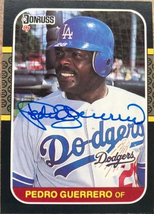 Pedro Guerrero Signed 1987 Donruss Baseball Card - Los Angeles Dodgers