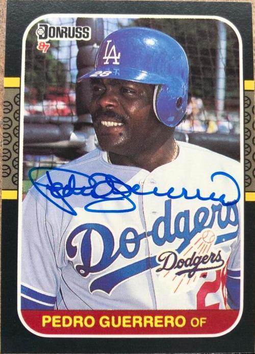 Pedro Guerrero Signed 1987 Donruss Baseball Card - Los Angeles Dodgers - PastPros