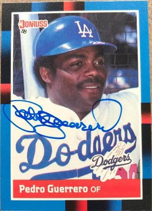 Pedro Guerrero Signed 1988 Donruss Baseball Card - Los Angeles Dodgers
