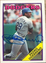 Pedro Guerrero Signed 1988 Topps Baseball Card - Los Angeles Dodgers