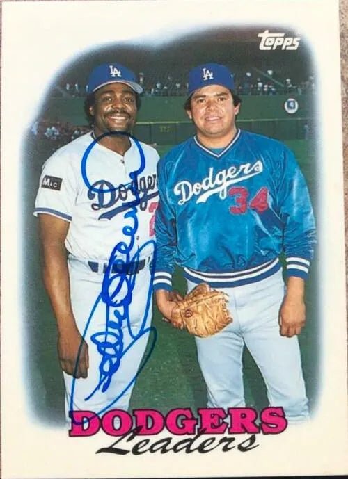 Pedro Guerrero Signed 1988 Topps Tiffany Baseball Card - Los Angeles Dodgers Leaders