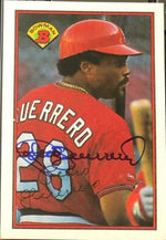 Pedro Guerrero Signed 1989 Bowman Baseball Card - St Louis Cardinals