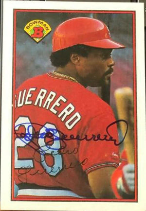 Pedro Guerrero Signed 1989 Bowman Baseball Card - St Louis Cardinals