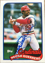 Pedro Guerrero Signed 1989 Topps Baseball Card - St Louis Cardinals - PastPros