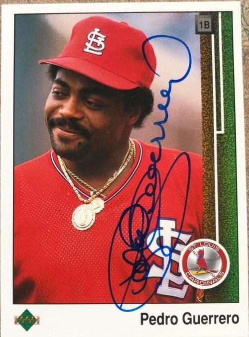Pedro Guerrero Signed 1989 Upper Deck Baseball Card - St Louis Cardinals - PastPros