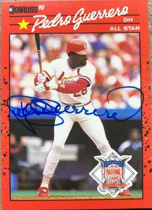 Pedro Guerrero Signed 1990 Donruss All-Star Baseball Card - St Louis Cardinals