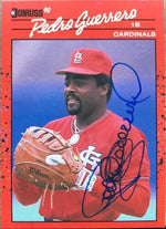 Pedro Guerrero Signed 1990 Donruss Baseball Card - St Louis Cardinals