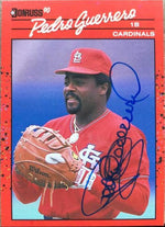 Pedro Guerrero Signed 1990 Donruss Baseball Card - St Louis Cardinals - PastPros