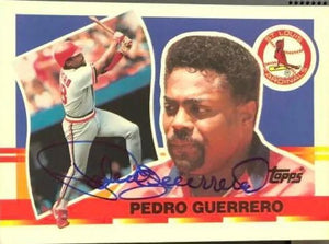 Pedro Guerrero Signed 1990 Topps Big Baseball Card - St Louis Cardinals
