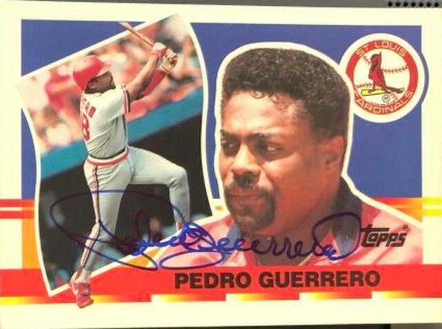 Pedro Guerrero Signed 1990 Topps Big Baseball Card - St Louis Cardinals - PastPros