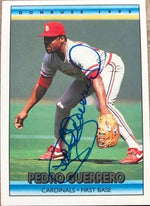 Pedro Guerrero Signed 1992 Donruss Baseball Card - St Louis Cardinals