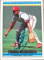 Pedro Guerrero Signed 1992 Donruss Baseball Card - St Louis Cardinals - PastPros