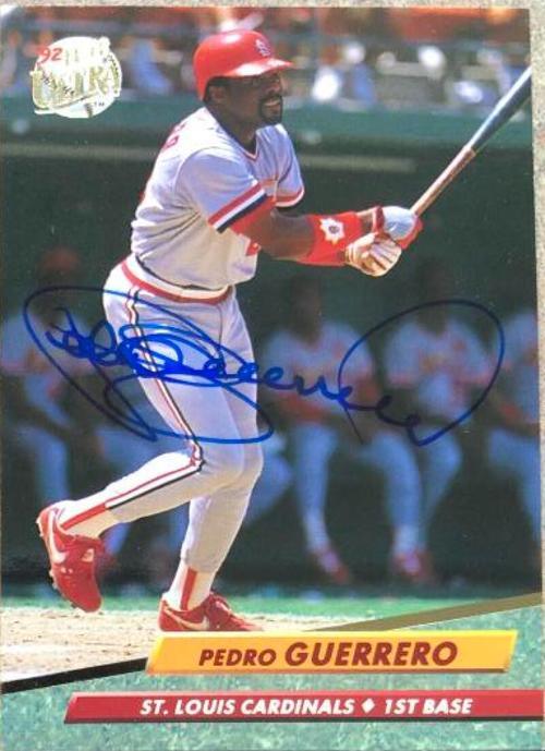 Pedro Guerrero Signed 1992 Fleer Ultra Baseball Card - St Louis Cardinals - PastPros