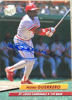 Pedro Guerrero Signed 1992 Fleer Ultra Baseball Card - St Louis Cardinals - PastPros