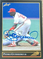 Pedro Guerrero Signed 1992 Leaf Black Gold Baseball Card - St Louis Cardinals