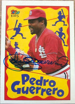 Pedro Guerrero Signed 1992 Topps Kids Baseball Card - St Louis Cardinals - PastPros