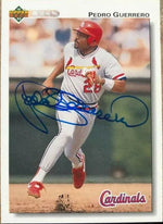 Pedro Guerrero Signed 1992 Upper Deck Baseball Card - St Louis Cardinals