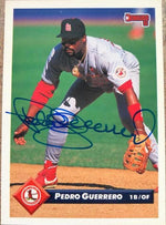 Pedro Guerrero Signed 1993 Donruss Baseball Card - St Louis Cardinals - PastPros