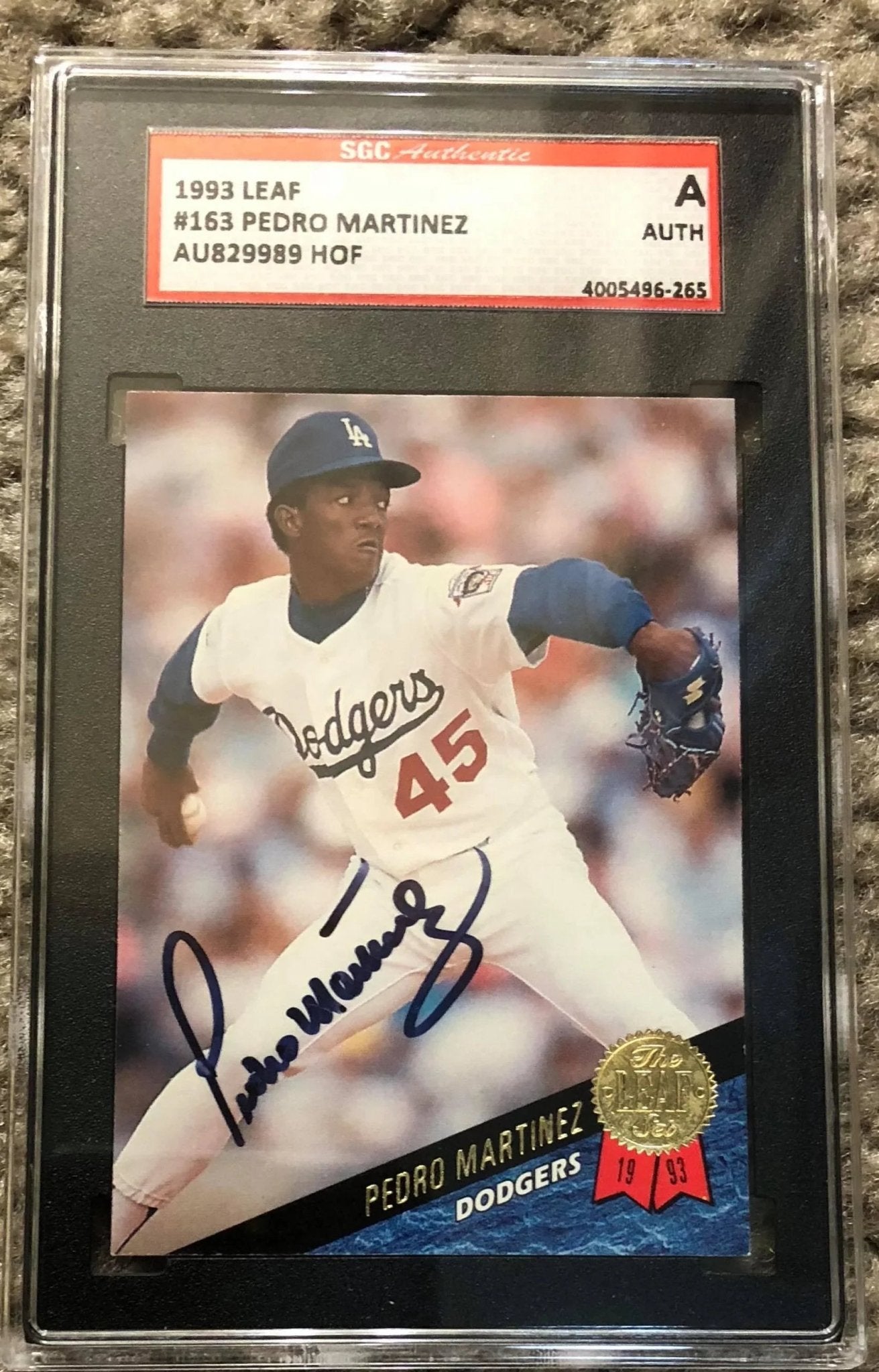 Pedro Martinez 1993 Leaf Baseball Card - Signed & Certified