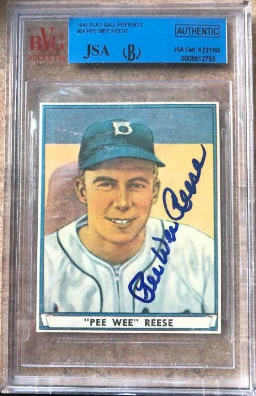 Pee Wee Reese Signed 1977 Dover Play Ball Reprints #54 Beckett Authenticated