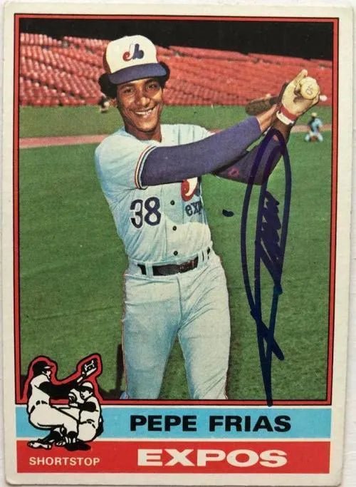 Pepe Frias Signed 1976 Topps Baseball Card - Montreal Expos