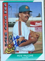 Pete Falcone Signed 1991 Pacific Senior League Baseball Card