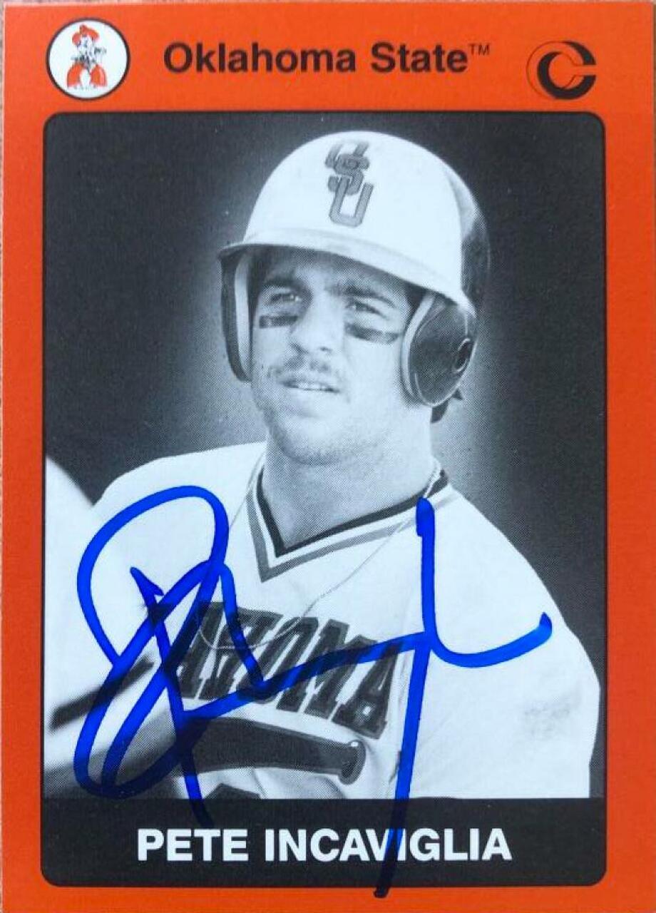 Pete Incaviglia Signed 1991 Collegiate Collection Baseball Card - Oklahoma State - PastPros