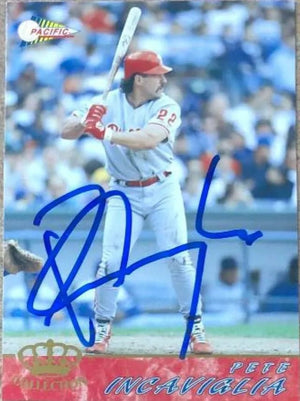 Pete Incaviglia Signed 1994 Pacific Crown Collection Baseball Card - Philadelphia Phillies