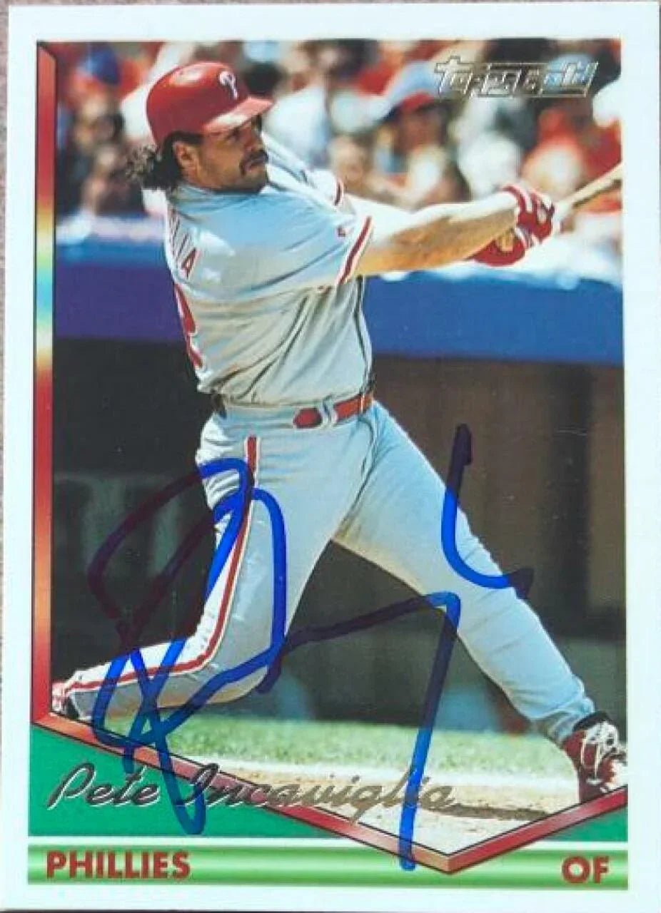 Pete Incaviglia Signed 1994 Topps Gold Baseball Card - Philadelphia Phillies