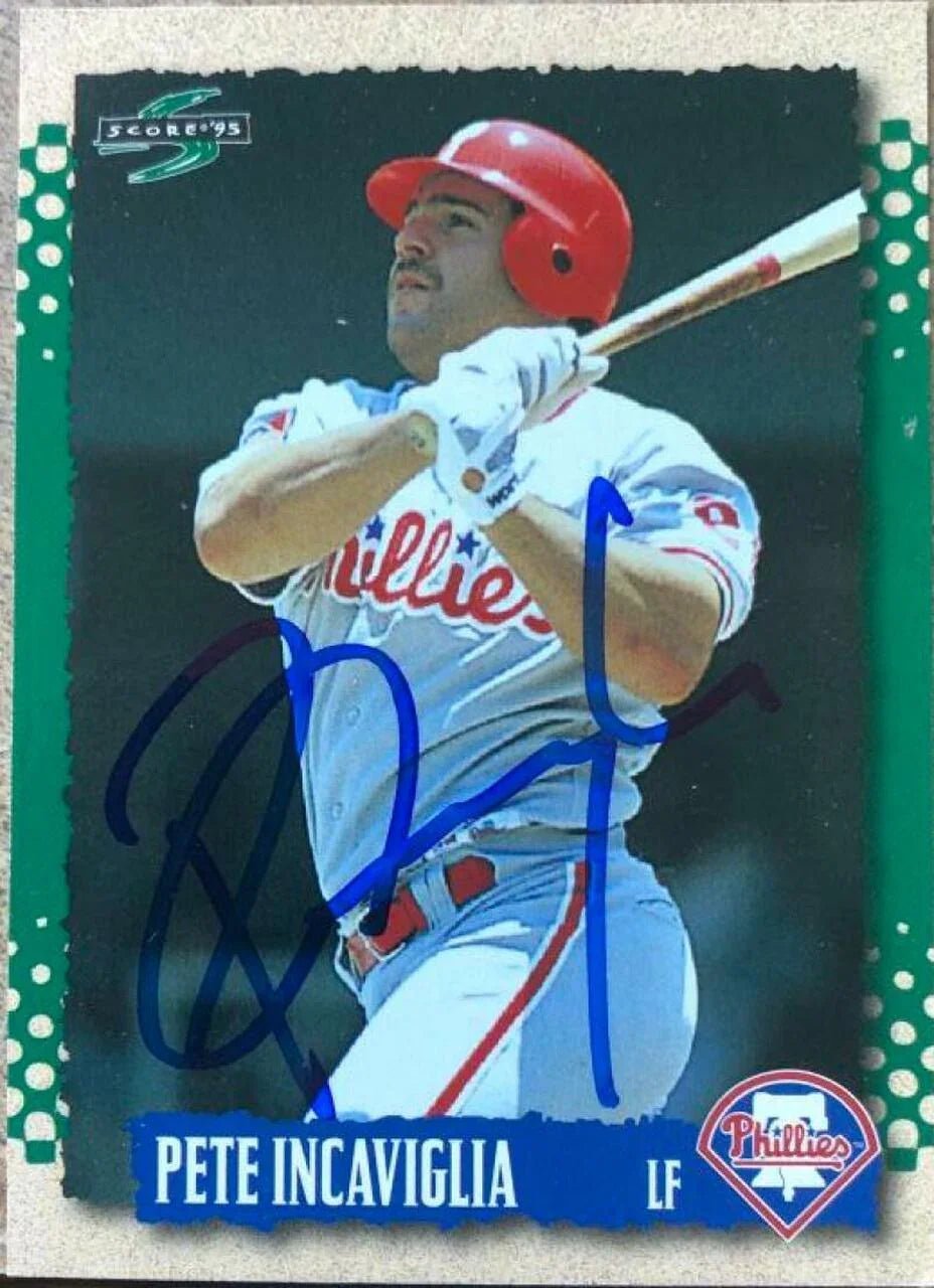 Pete Incaviglia Signed 1995 Score Baseball Card - Philadelphia Phillies