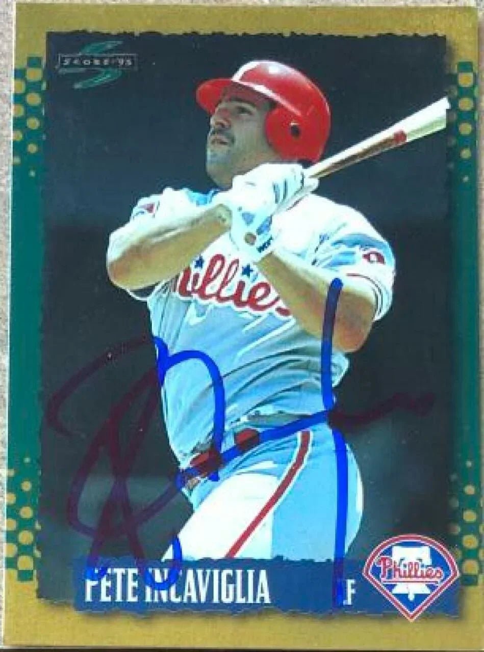 Pete Incaviglia Signed 1995 Score Gold Rush Baseball Card - Philadelphia Phillies