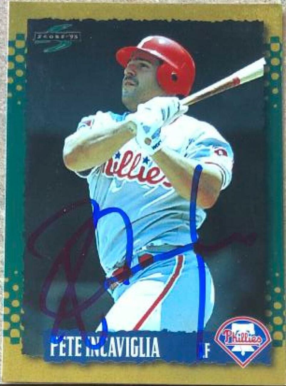 Pete Incaviglia Signed 1995 Score Gold Rush Baseball Card - Philadelphia Phillies - PastPros