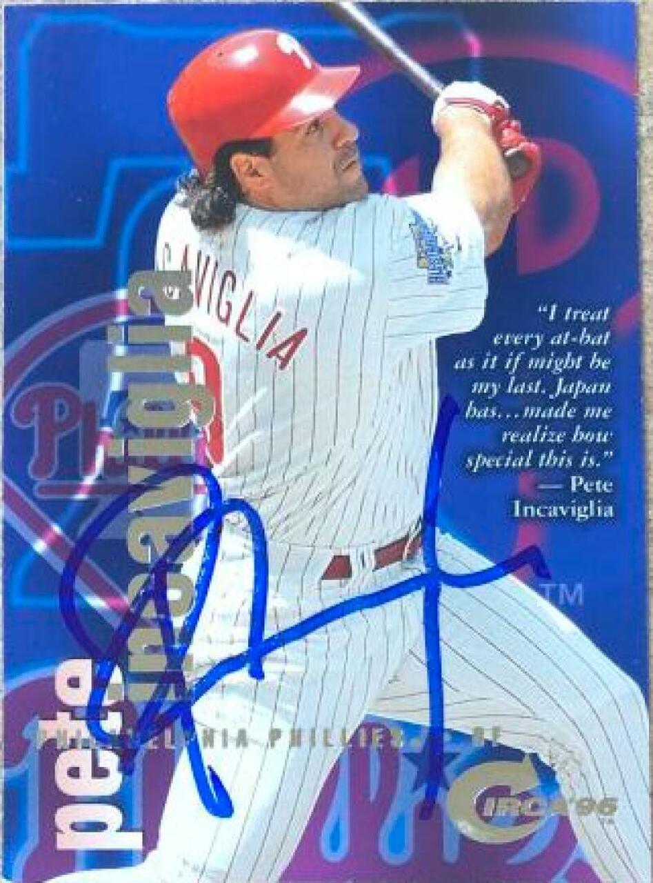 Pete Incaviglia Signed 1996 Circa Baseball Card - Philadelphia Phillies - PastPros