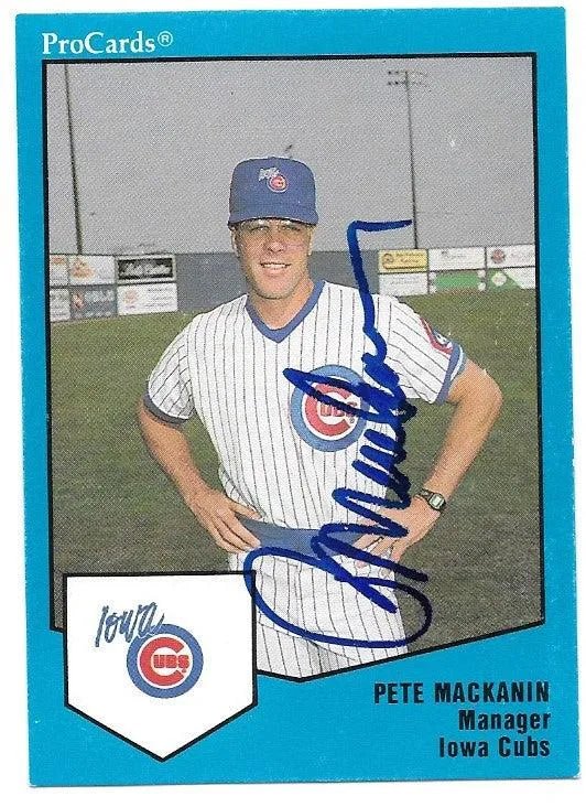 Pete Mackanin Signed 1994 Classic Baseball Card - Iowa Cubs