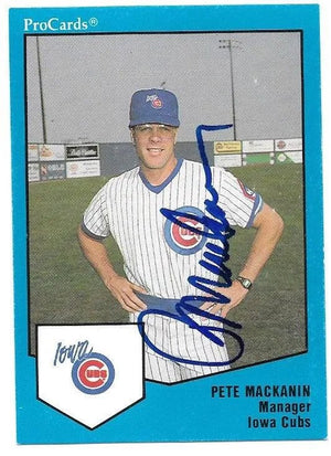 Pete Mackanin Signed 1994 Classic Baseball Card - Iowa Cubs